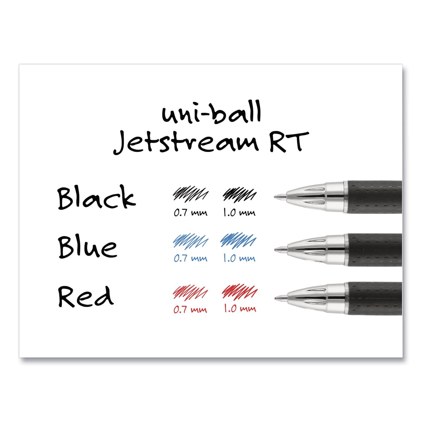 uniball Jetstream Retractable Ballpoint Pen, Bold 1 mm, Red Ink, Black Barrel