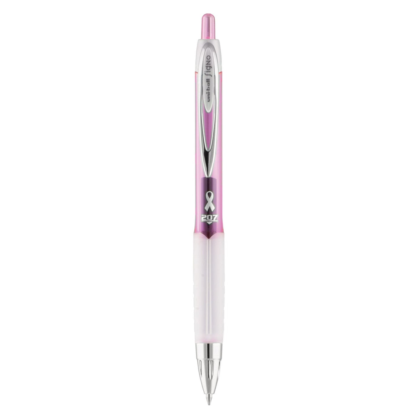 uniball 207 Office Pack Gel Pen, Retractable, Medium 0.7 mm, Black Ink, Pink Barrel, 36/Pack