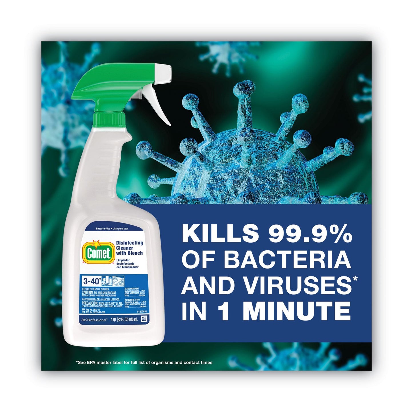 Comet Disinfecting Cleaner with Bleach, 1 gal Bottle