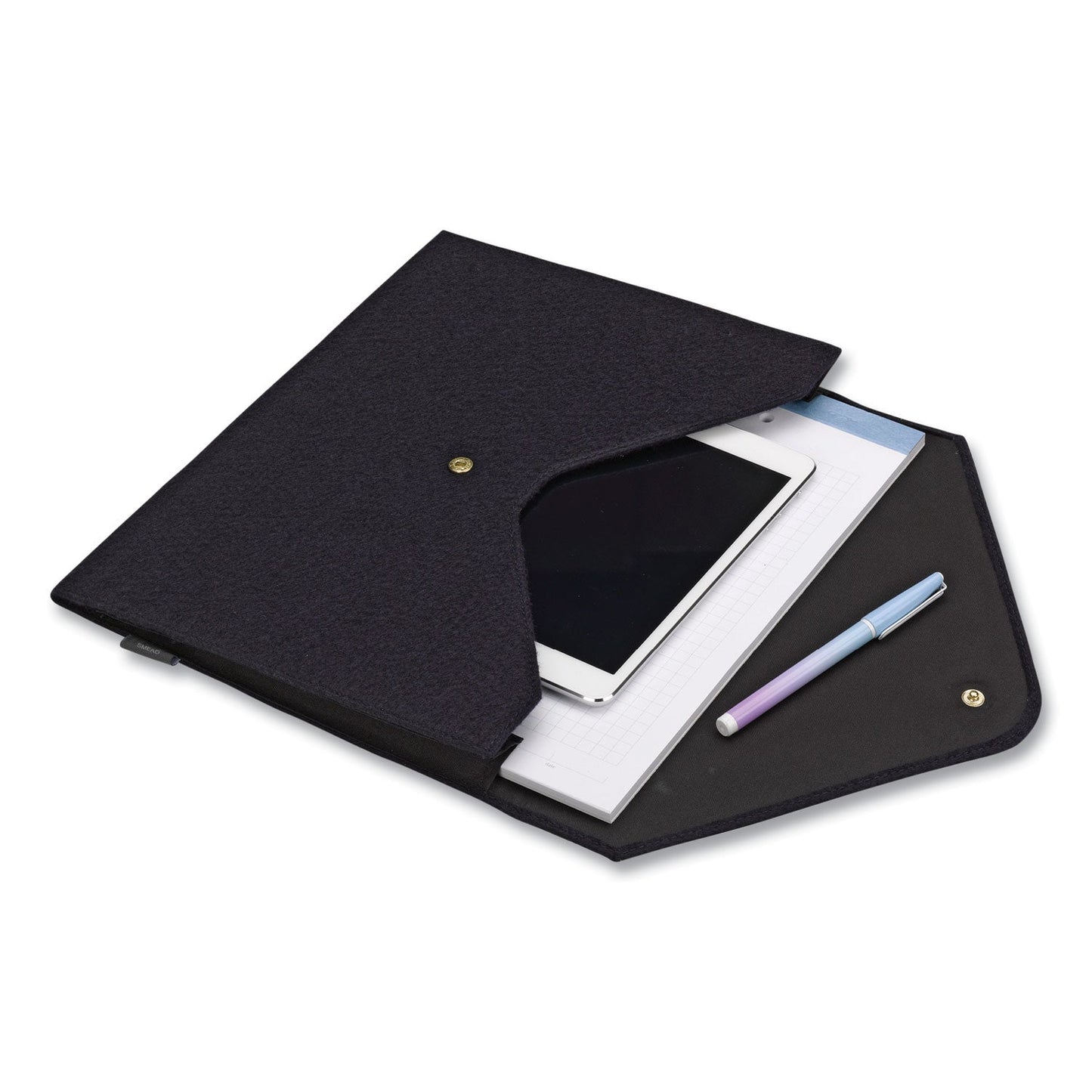 Smead Soft Touch Cloth Expanding Files, 2" Expansion, 1 Section, Snap Closure, Letter Size, Dark Blue