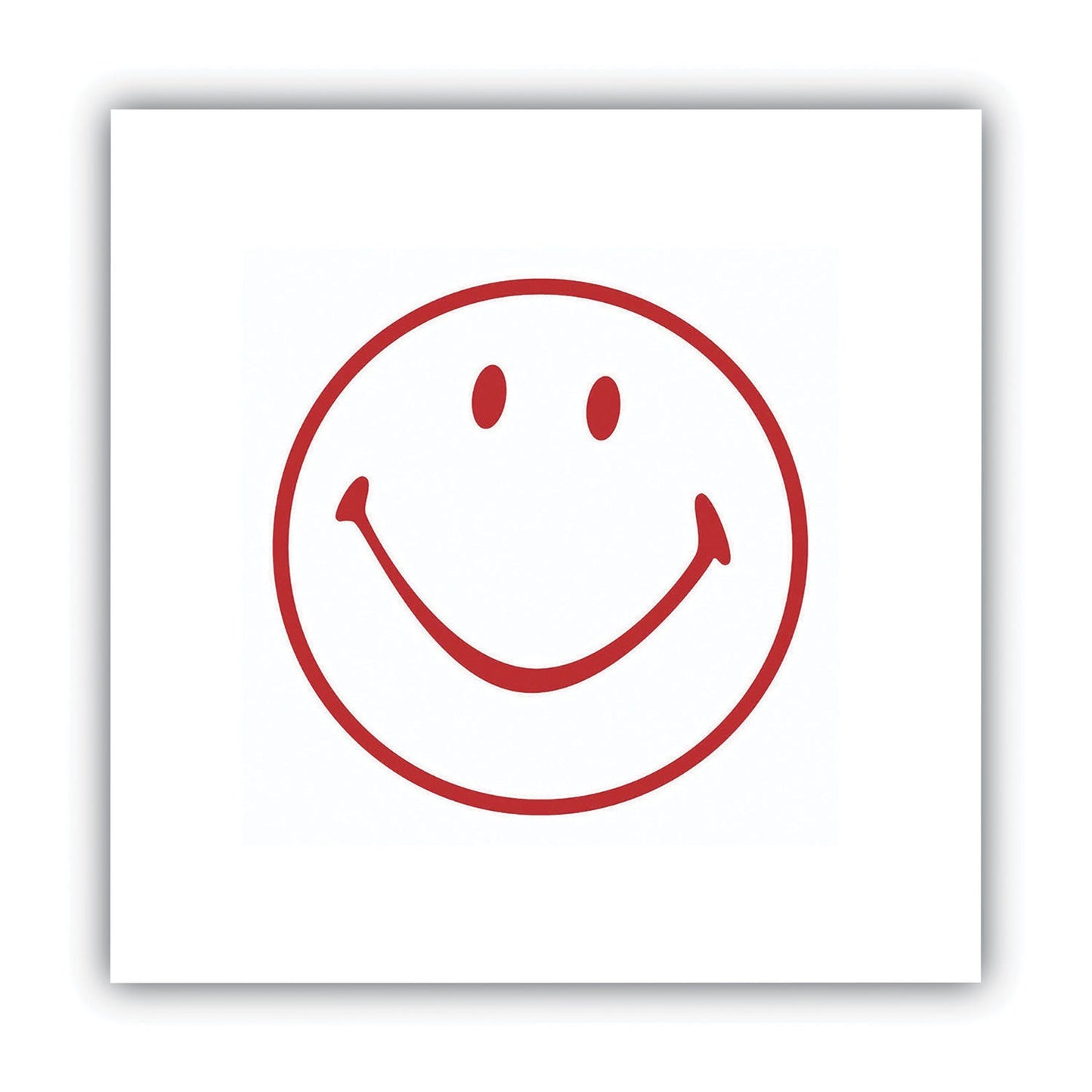 ACCUSTAMP Pre-Inked Round Stamp, Smiley, 0.63" dia, Red