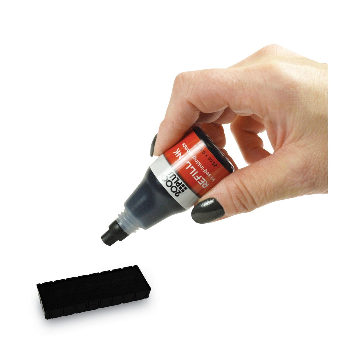 COSCO 2000PLUS Self-Inking Refill Ink, 0.9 oz. Bottle, Black