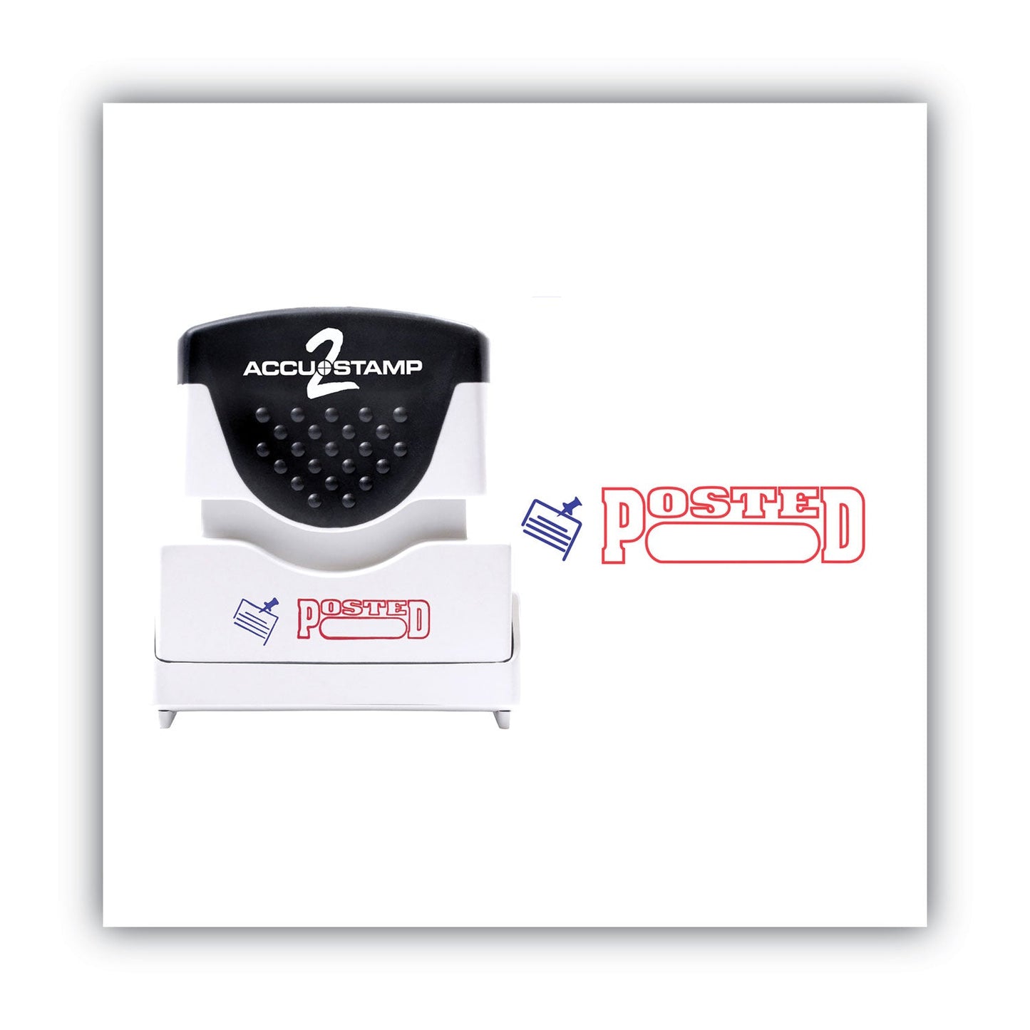 ACCUSTAMP2 Pre-Inked Shutter Stamp, Red/Blue, POSTED, 1.63 x 0.5