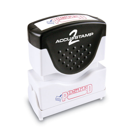 ACCUSTAMP2 Pre-Inked Shutter Stamp, Red/Blue, POSTED, 1.63 x 0.5