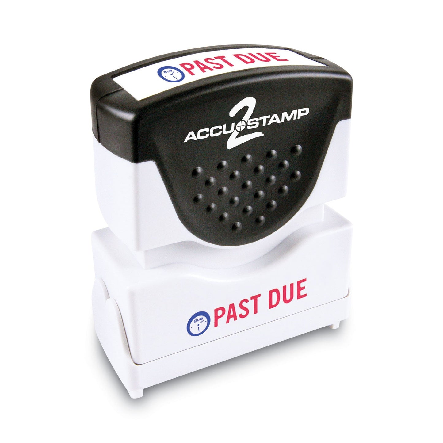 ACCUSTAMP2 Pre-Inked Shutter Stamp, Red/Blue, PAST DUE, 1.63 x 0.5