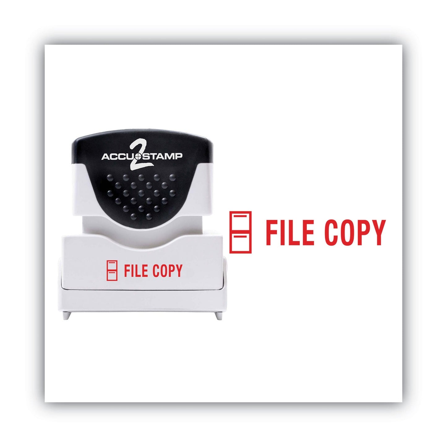 ACCUSTAMP2 Pre-Inked Shutter Stamp, Red, FILE COPY, 1.63 x 0.5