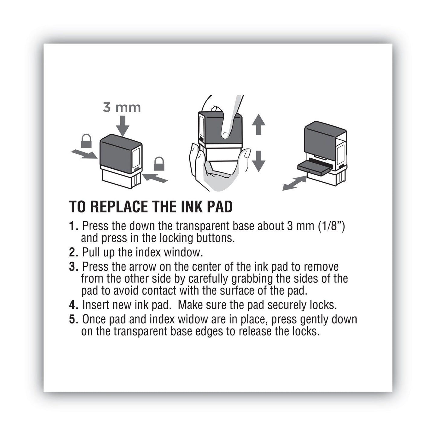 COSCO 2000PLUS Replacement Ink Pad for 2000PLUS 1SI20PGL, 1.63" x 0.25", Black