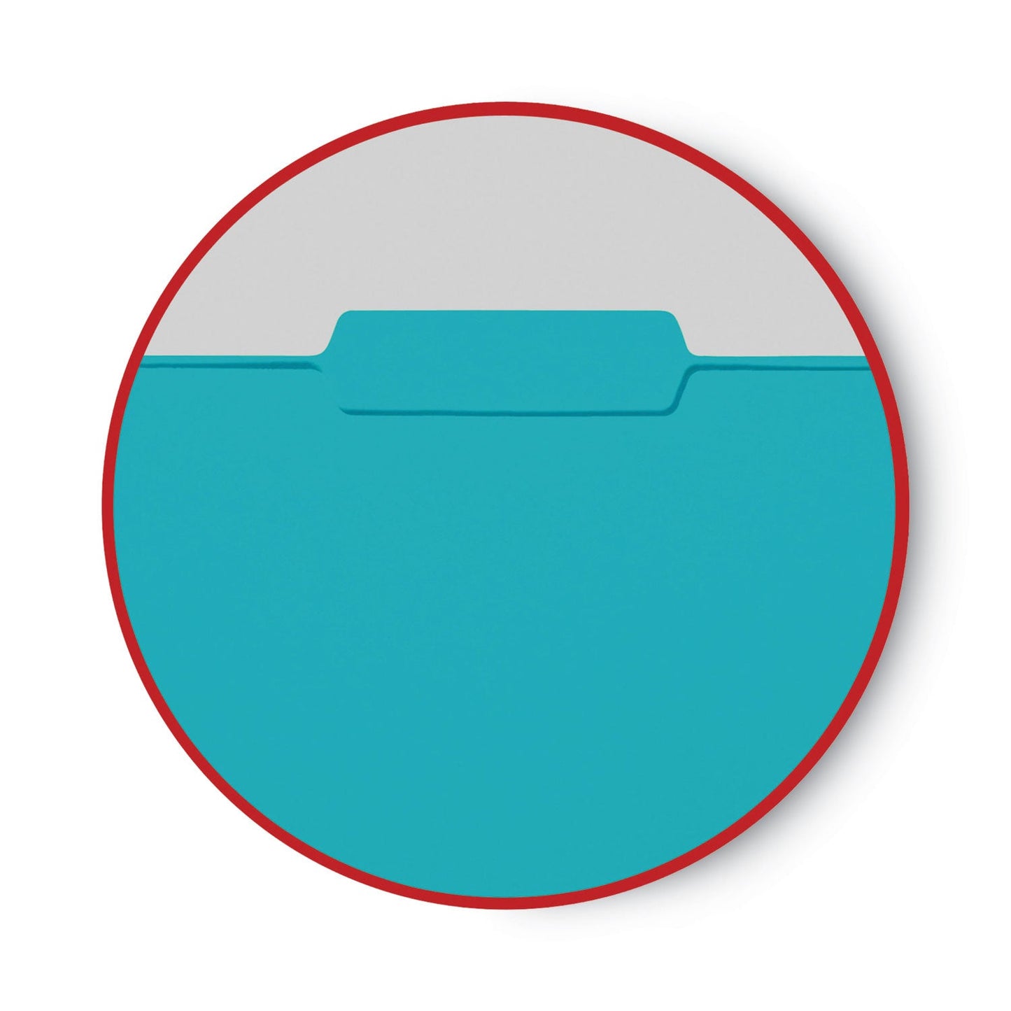 Smead Interior File Folders, 1/3-Cut Tabs: Assorted, Letter Size, 0.75" Expansion, Aqua, 100/Box