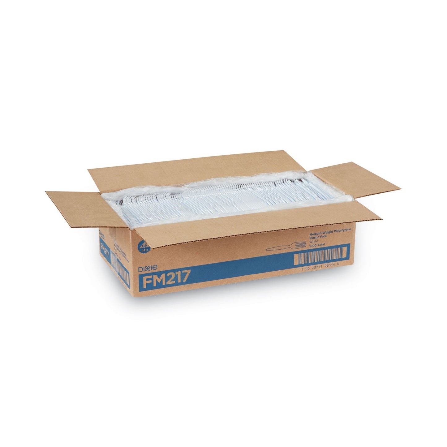 Dixie Plastic Cutlery, Heavy Mediumweight Forks, White, 1,000/Carton
