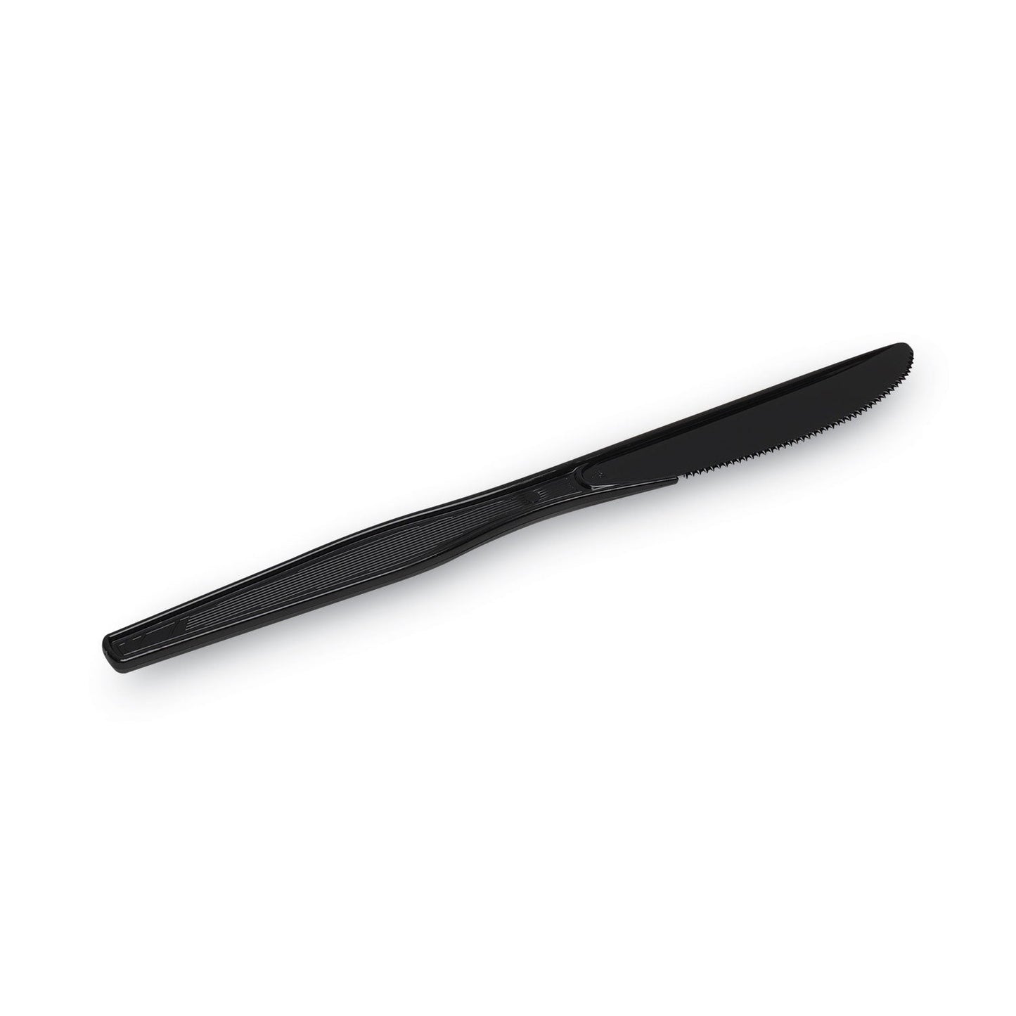 Dixie Plastic Tableware, Heavy Mediumweight Knives, Black, 100/Box, 10 Boxes/Carton