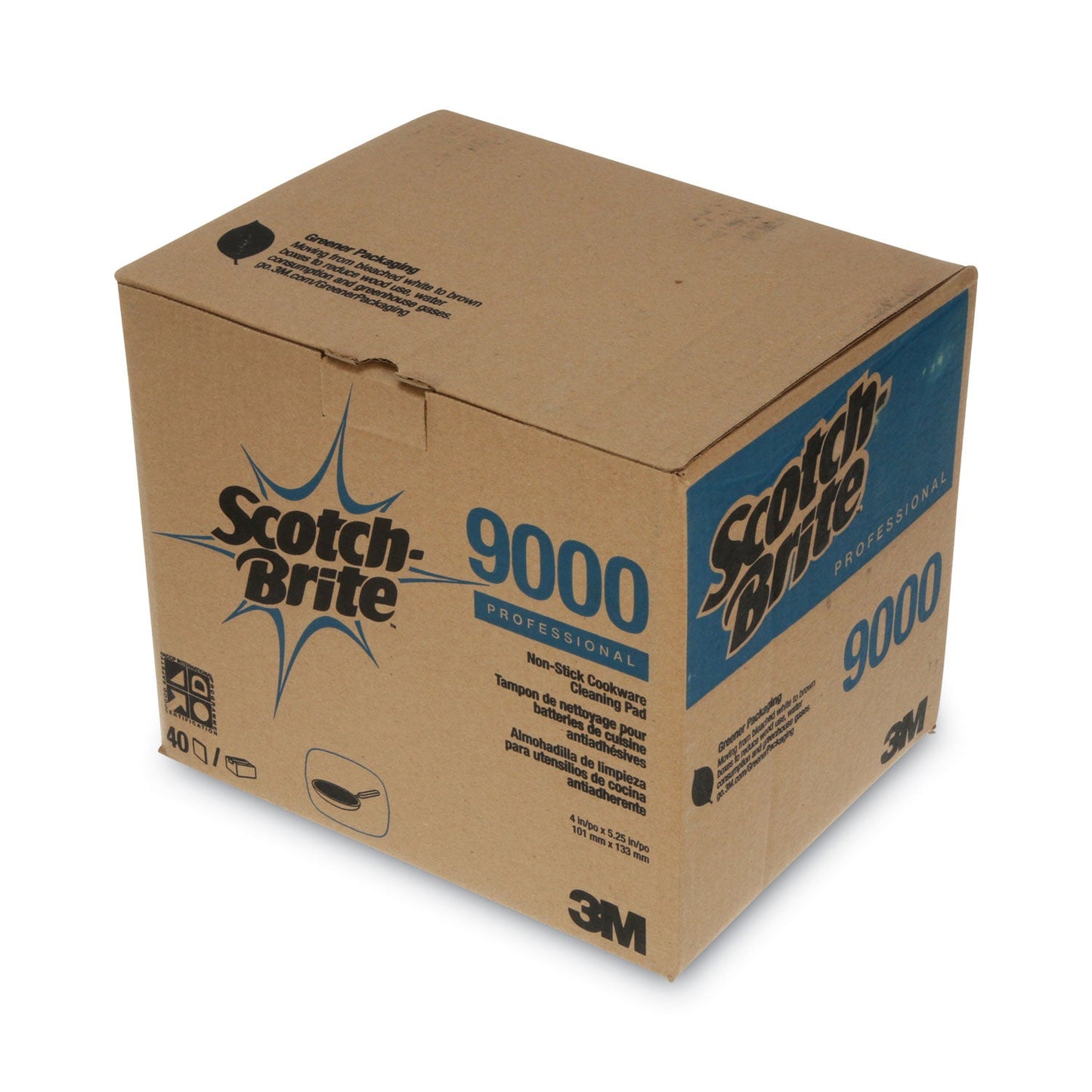 Scotch-Brite All-Purpose Scouring Pad 9000, 4 x 5.25, Blue, 40/Carton