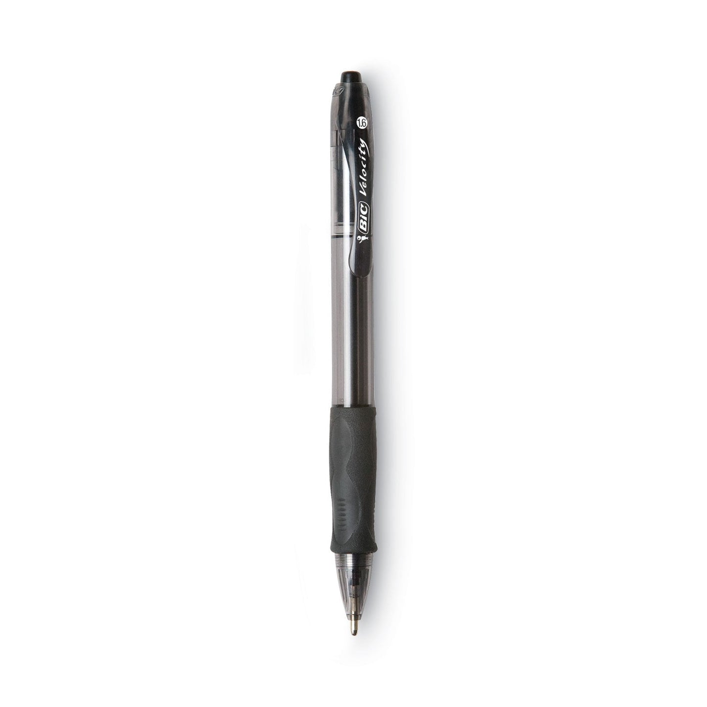 BIC GLIDE Bold Ballpoint Pen, Retractable, Bold 1.6 mm, Black Ink, Smoke Barrel, Dozen