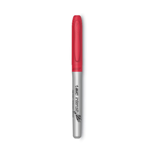 BIC Intensity Fine Tip Permanent Marker, Fine Bullet Tip, Rambunctious Red, Dozen