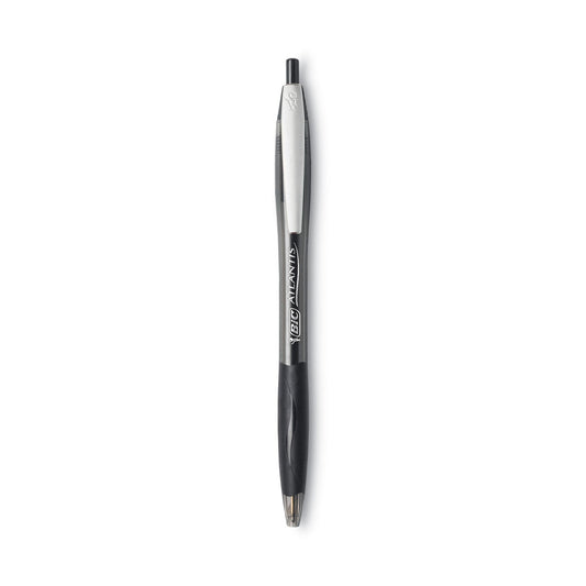 BIC GLIDE Ballpoint Pen, Retractable, Medium 1 mm, Black Ink, Black Barrel, Dozen