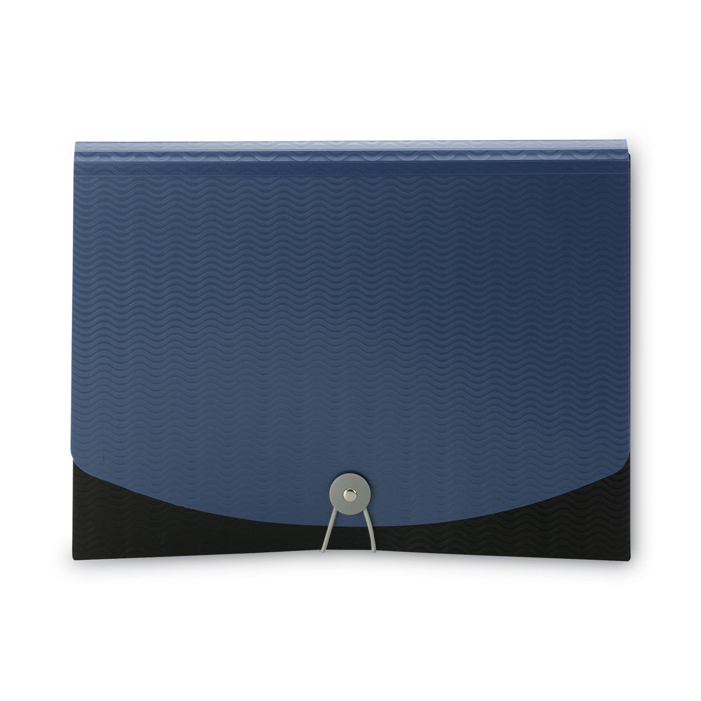 Smead 12-Pocket Poly Expanding File, 0.88" Expansion, 12 Sections, Cord/Hook Closure, 1/6-Cut Tabs, Letter Size, Black/Blue