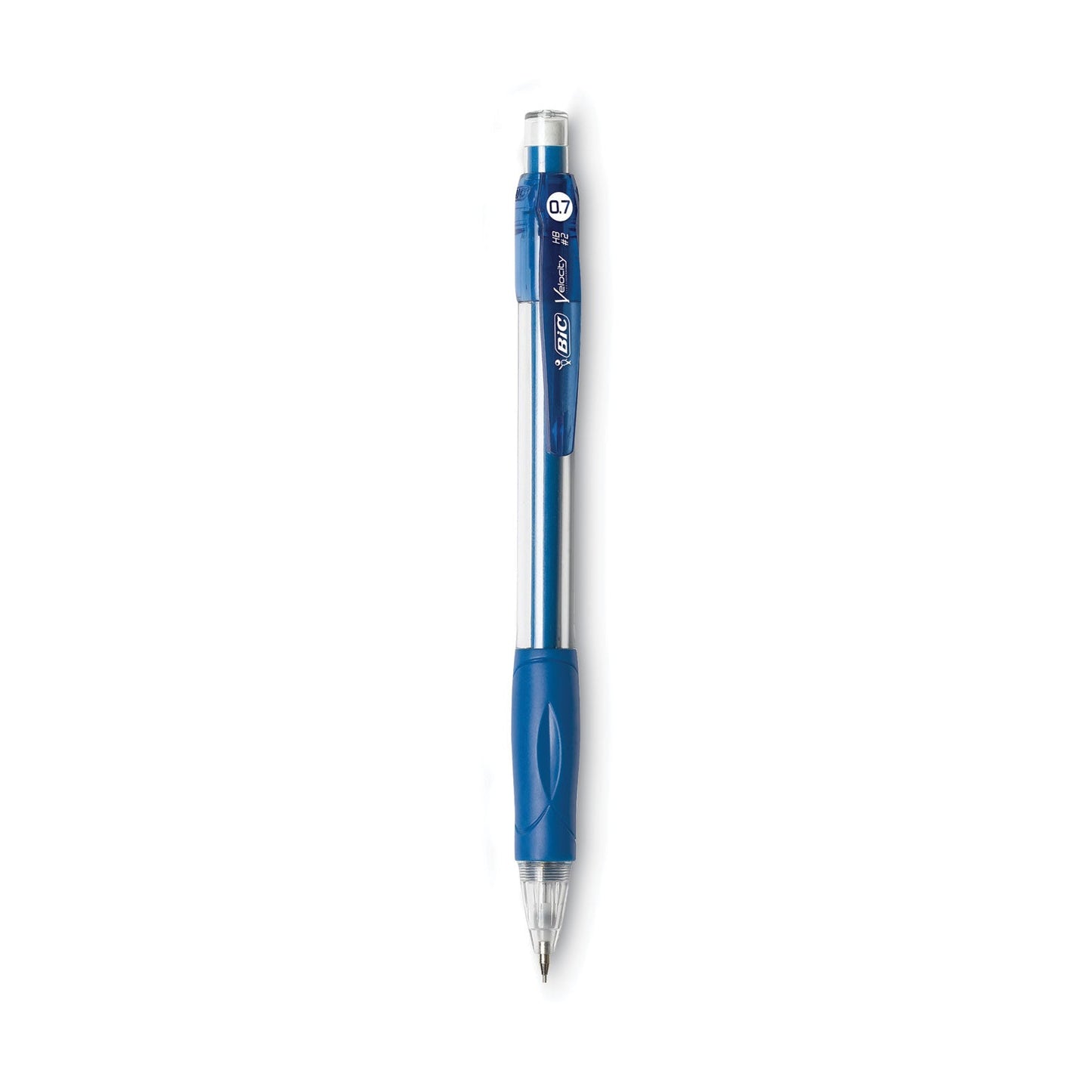 BIC Velocity Original Mechanical Pencil, 0.7 mm, HB (#2.5), Black Lead, Blue Barrel, Dozen