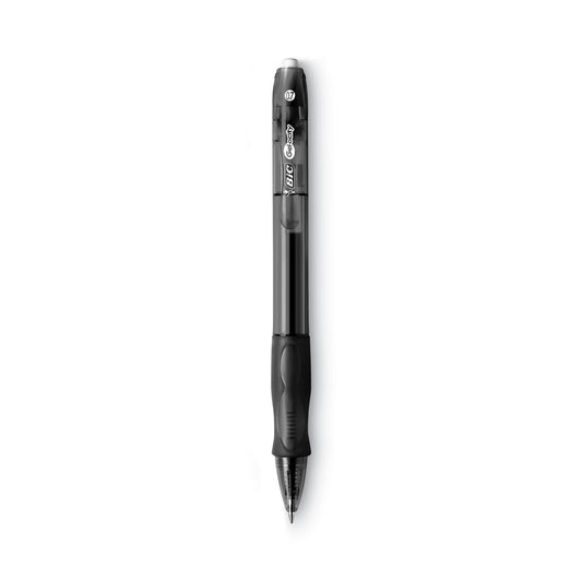 BIC Gel-ocity Gel Pen Value Pack, Retractable, Medium 0.7 mm, Black Ink, Black Barrel, 24/Pack