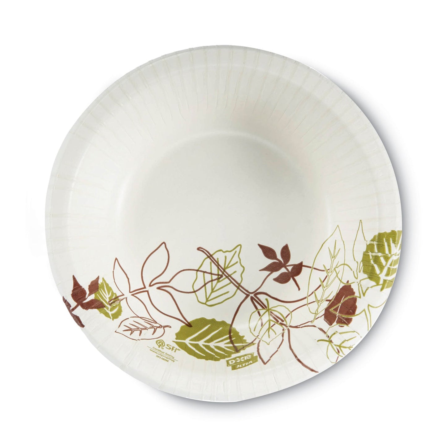Dixie Pathways Heavyweight Paper Bowls, 20 oz, White/Green/Burgundy, 125/Pack