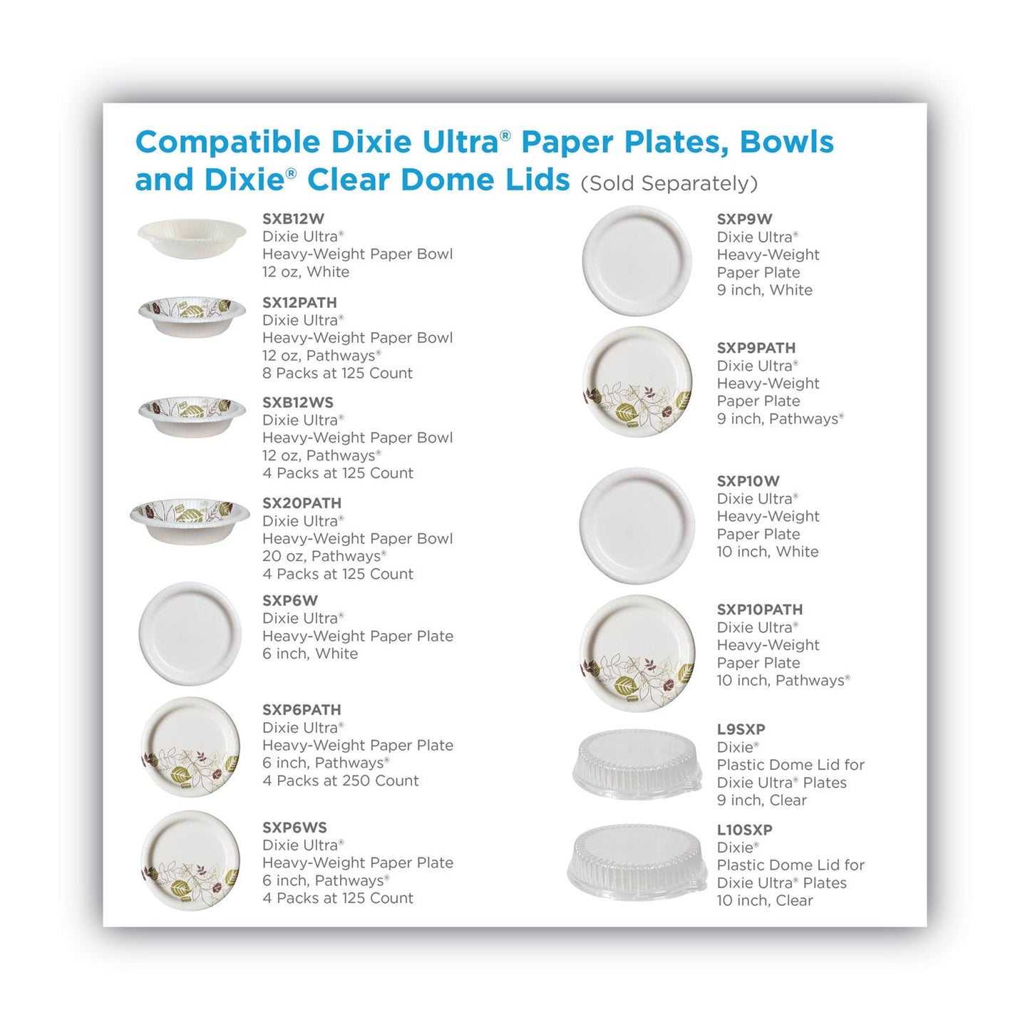 Dixie Pathways Soak Proof Shield Heavyweight Paper Plates, 8.5" dia, Green/Burgundy, 125/Pack