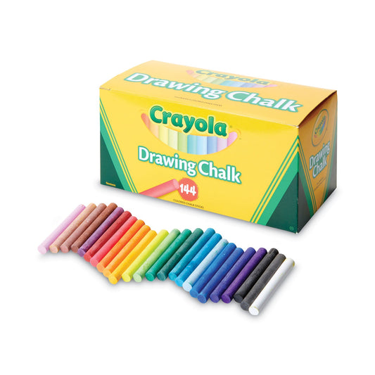 Crayola Colored Drawing Chalk, 3.19" x 0.38" Diameter, Six Each of 24 Assorted Colors, 144 Sticks/Set