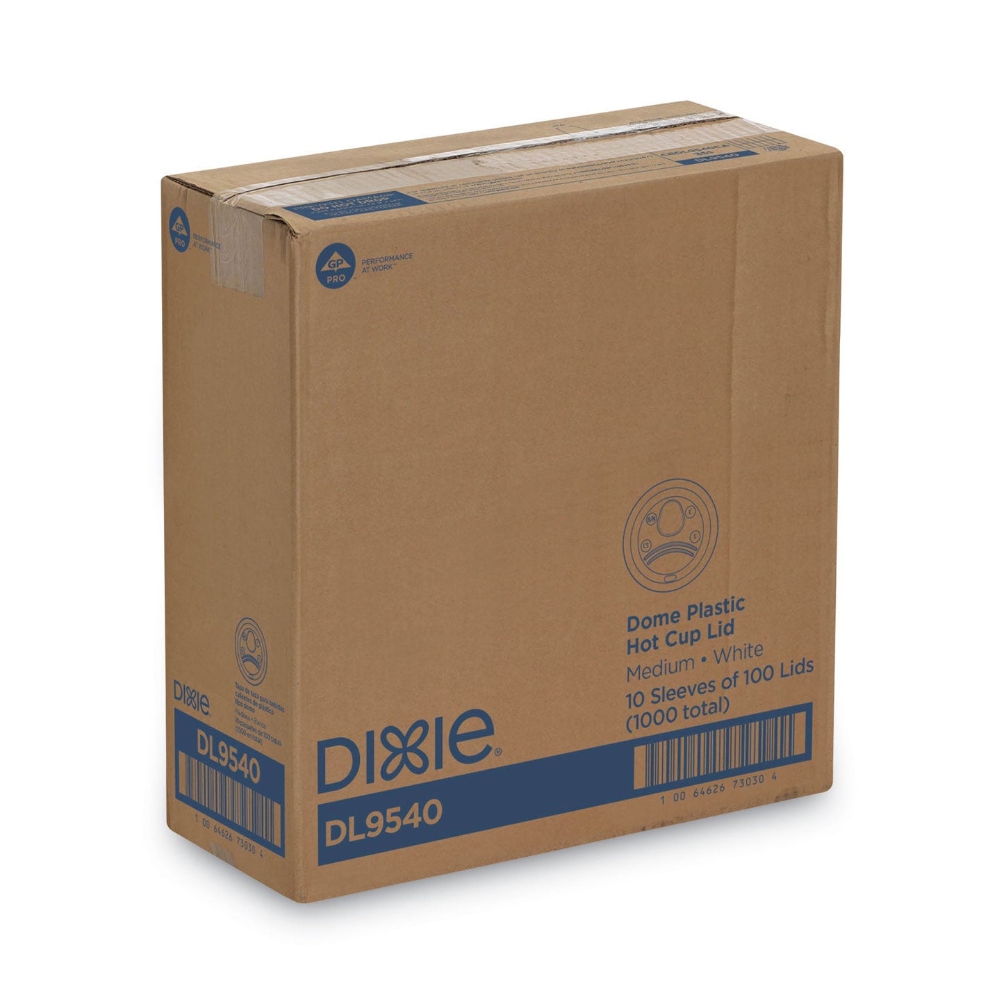Dixie Sip-Through Dome Hot Drink Lids, Fits 10 oz Cups, White, 100/Pack