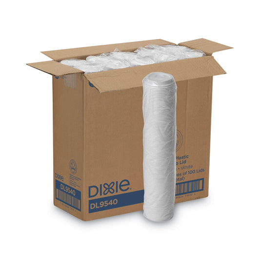 Dixie Sip-Through Dome Hot Drink Lids, Fits 10 oz Cups, White, 100/Pack, 10 Packs/Carton