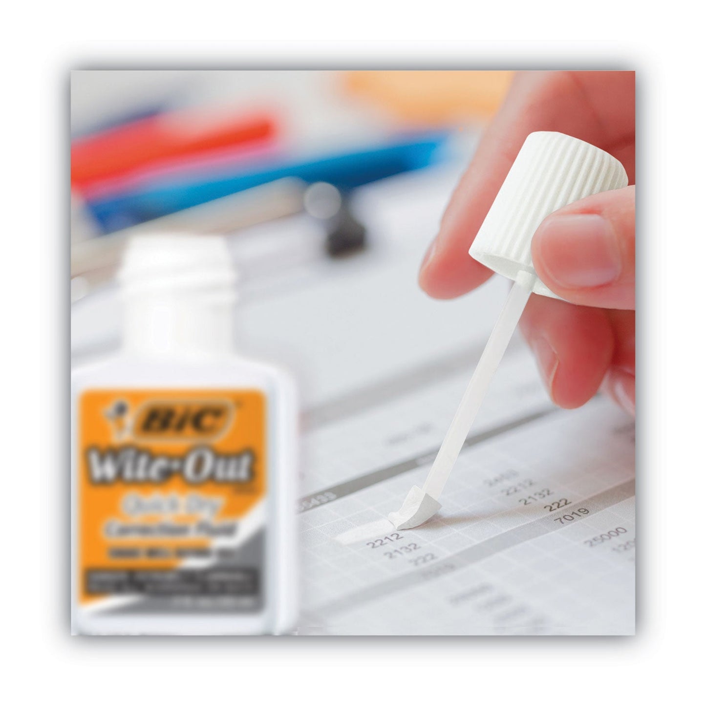 BIC Wite-Out Quick Dry Correction Fluid, 20 mL Bottle, White, 3/Pack