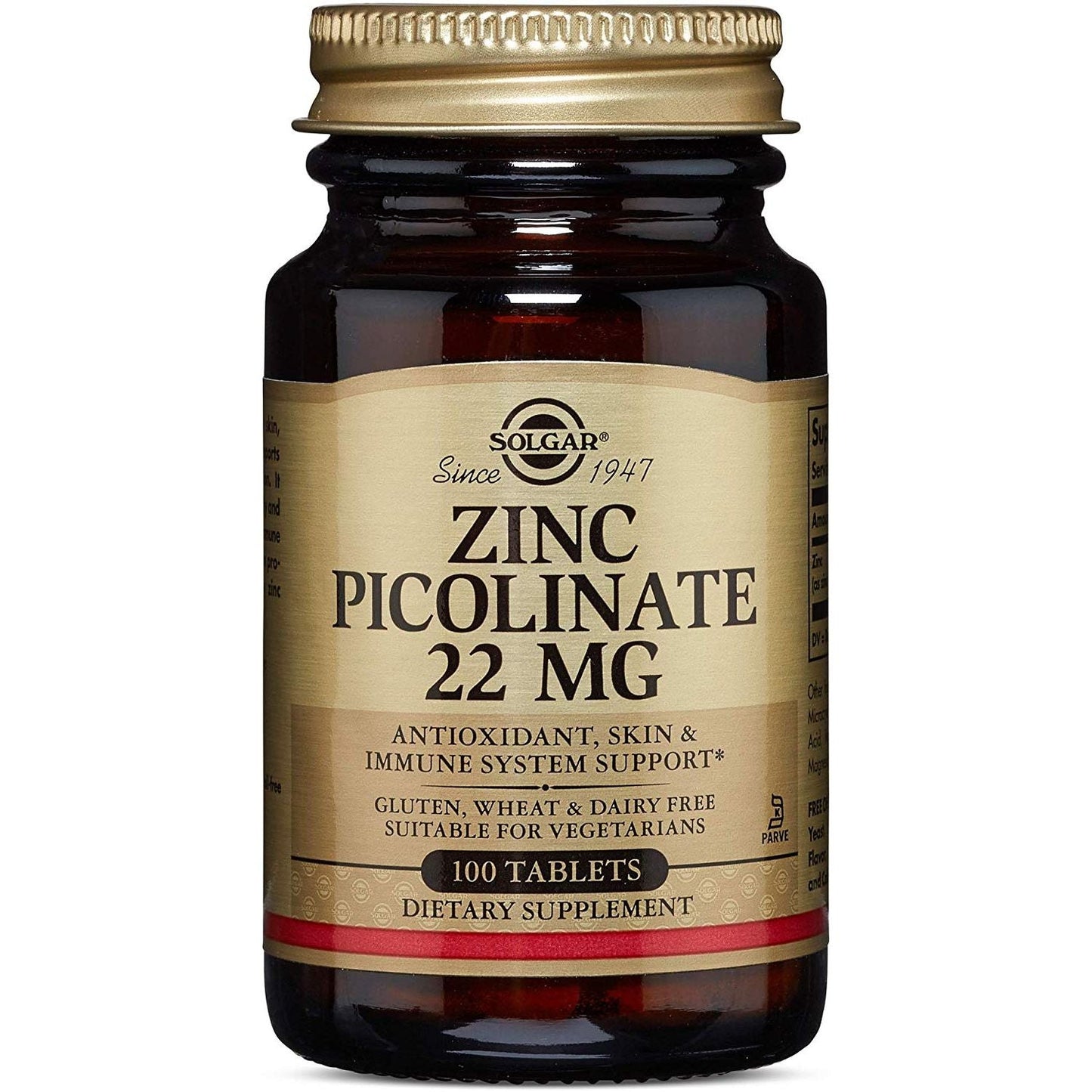 Solgar Zinc Picolinate, 22 Mg, 100 Tablets