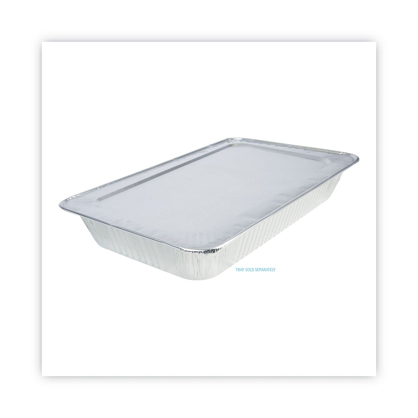 Boardwalk Aluminum Steam Table Pan Lids, Fits Full-Size Pan, Deep,12.88 x 20.81 x 0.63, 50/Carton