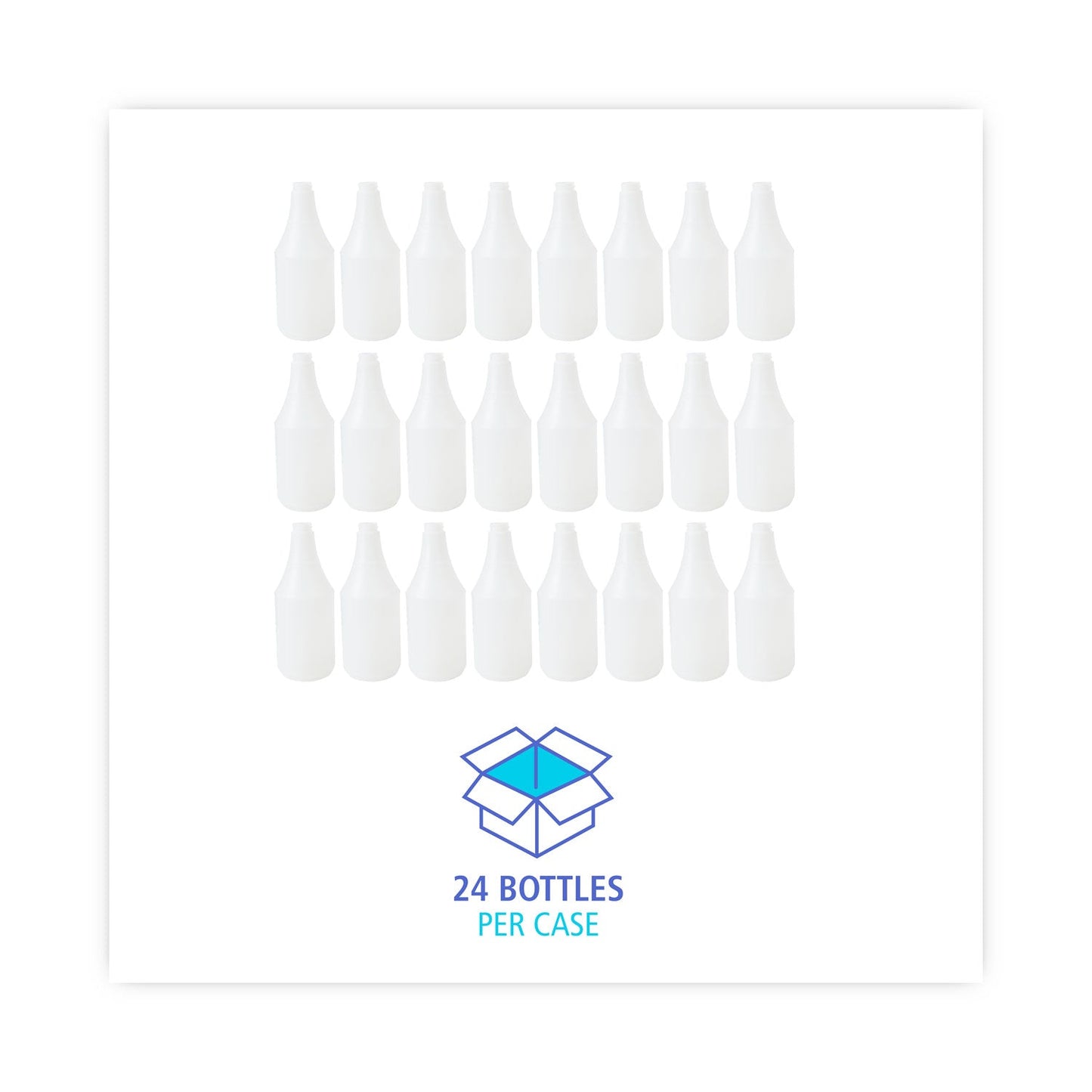 Boardwalk Embossed Spray Bottle, 24 oz, Clear, 24/Carton
