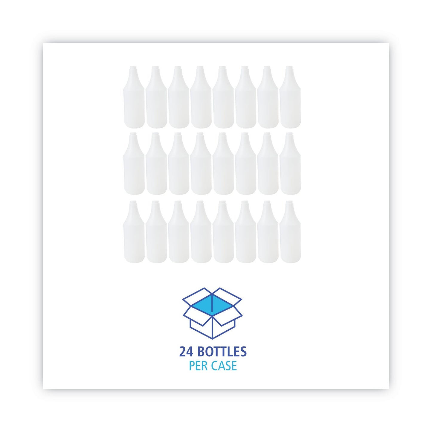 Boardwalk Embossed Spray Bottle, 32 oz, Clear, 24/Carton