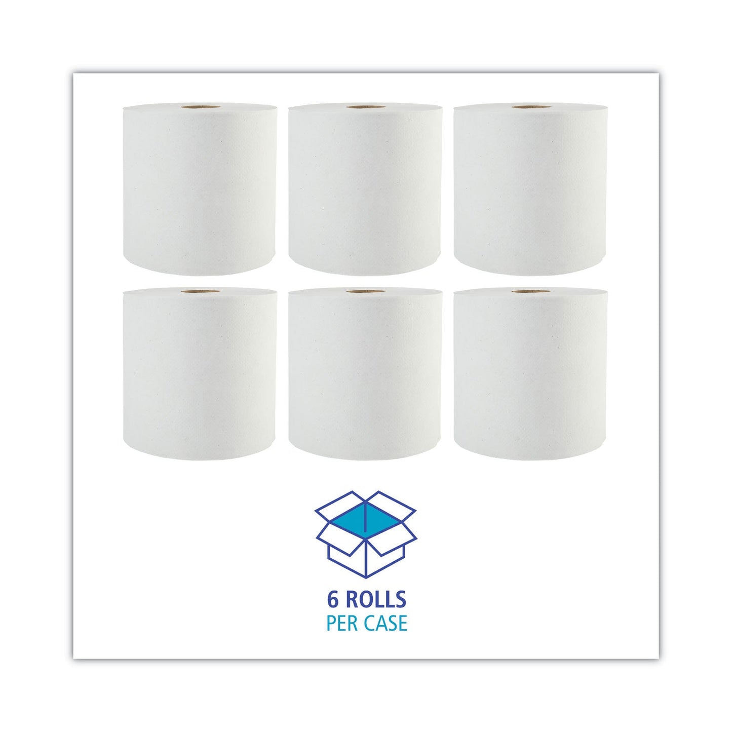 Boardwalk Green Universal Roll Towels, 1-Ply, 8" x 800 ft, Natural White, 6 Rolls/Carton