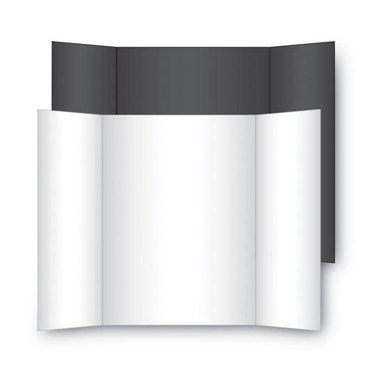Eco Brites Two Cool Tri-Fold Poster Board, 36 x 48, Black/White, 6/Carton