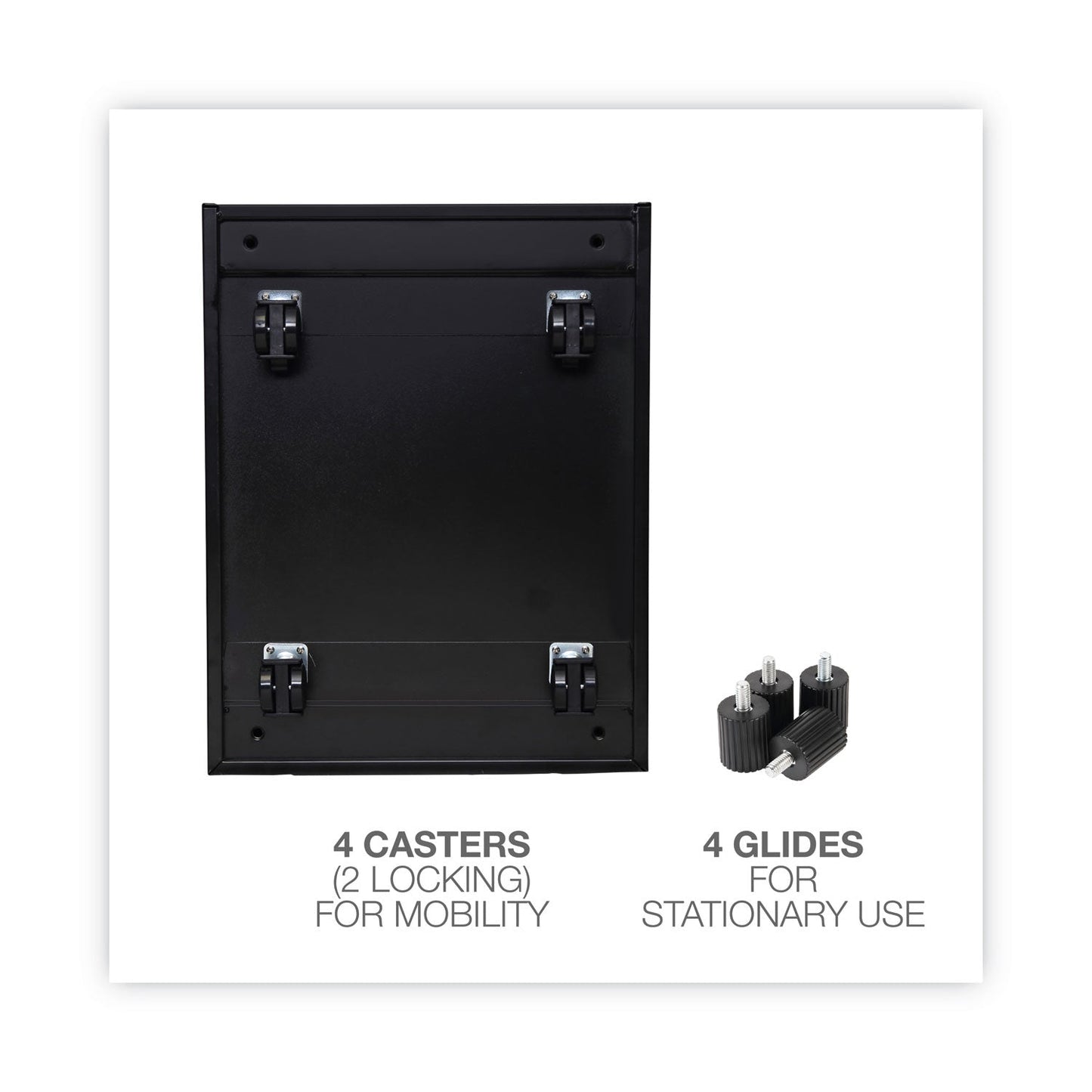 Alera File Pedestal, Left or Right, 2-Drawers: Box/File, Legal/Letter, Black, 14.96" x 19.29" x 21.65"