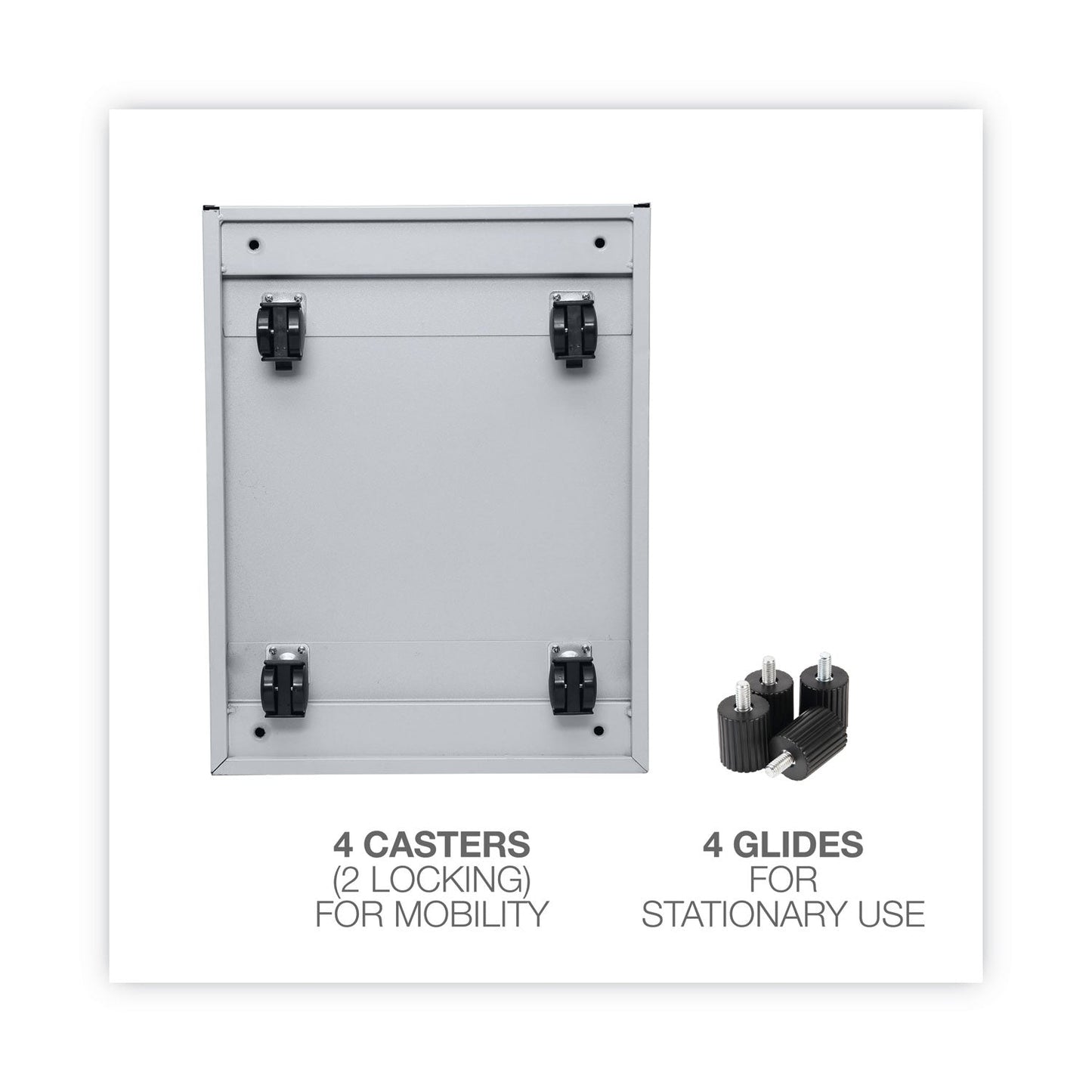 Alera File Pedestal, Left or Right, 2-Drawers: Box/File, Legal/Letter, Light Gray, 14.96" x 19.29" x 21.65"