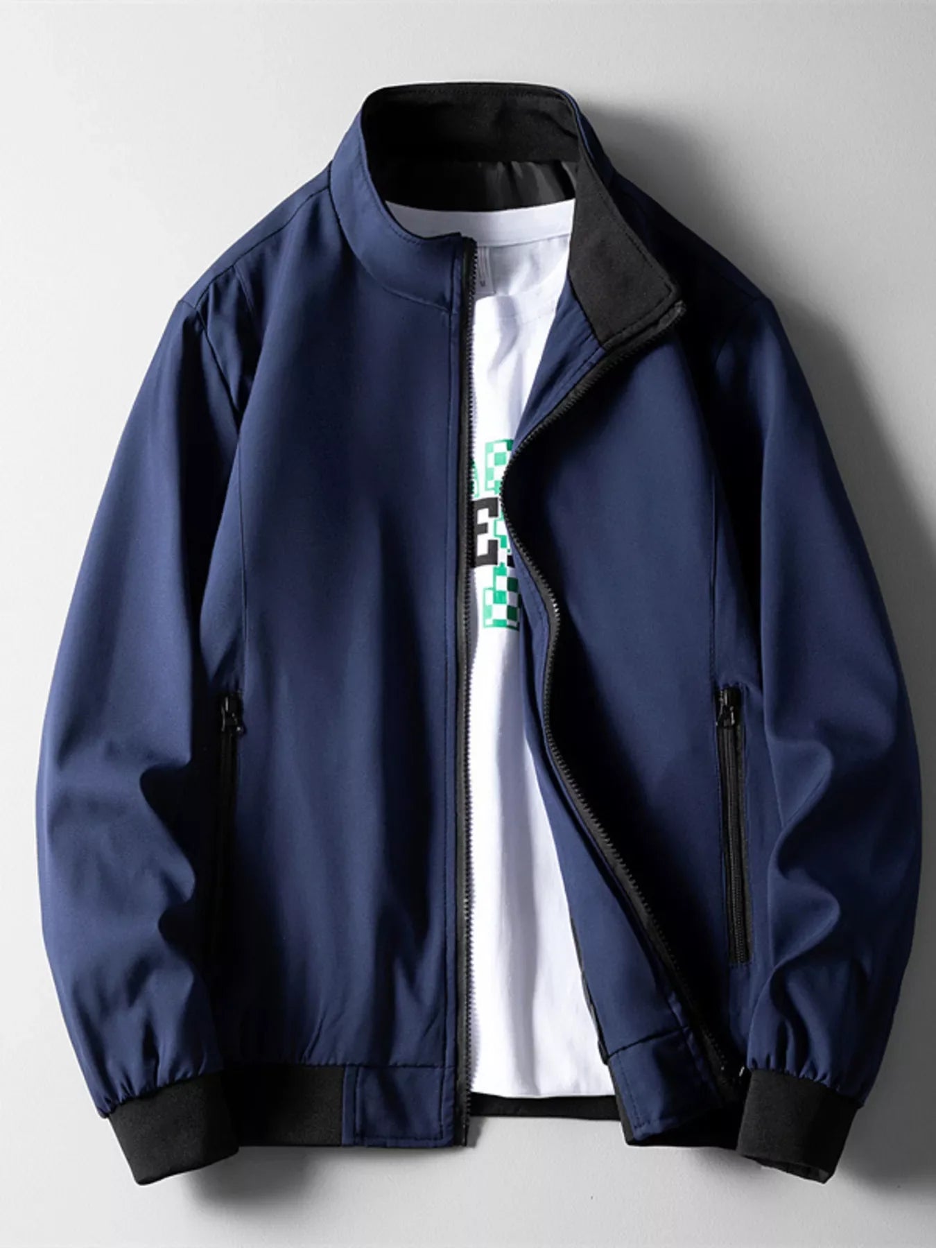 Men's Plus Size Casual Lightweight Bomber Jacket