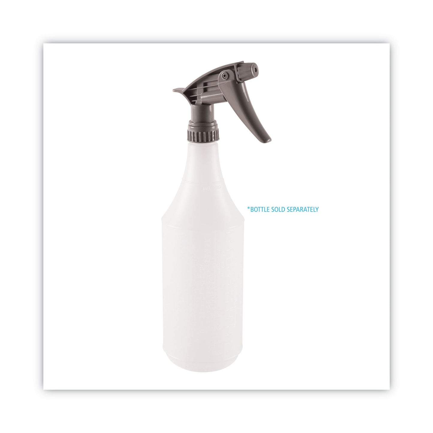 Boardwalk Chemical-Resistant Trigger Sprayer 320CR, 9.5" Tube, Gray, 24/Carton