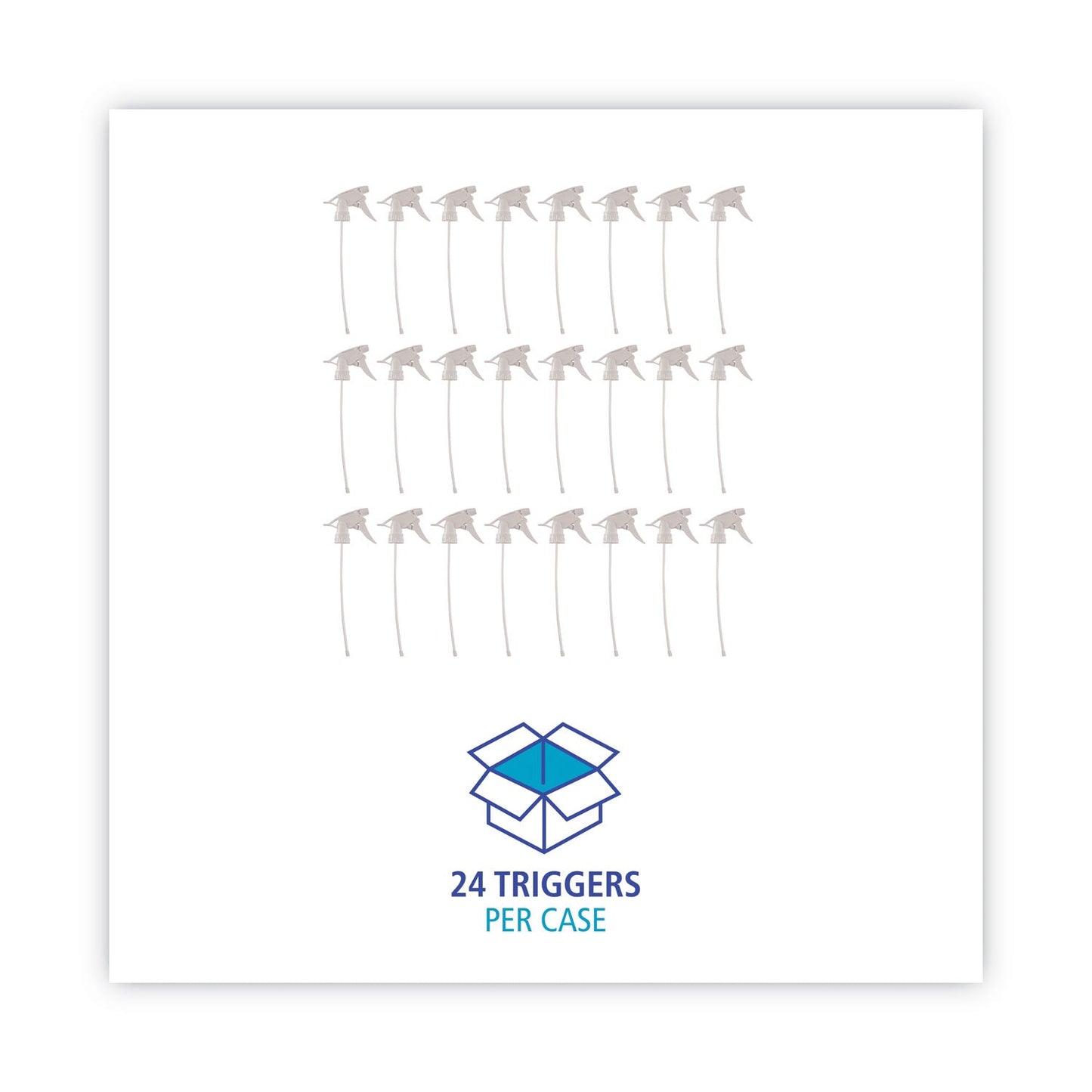 Boardwalk Trigger Sprayer 300ES, 9.5" Tube, Fits oz Bottles, White, 24/Carton