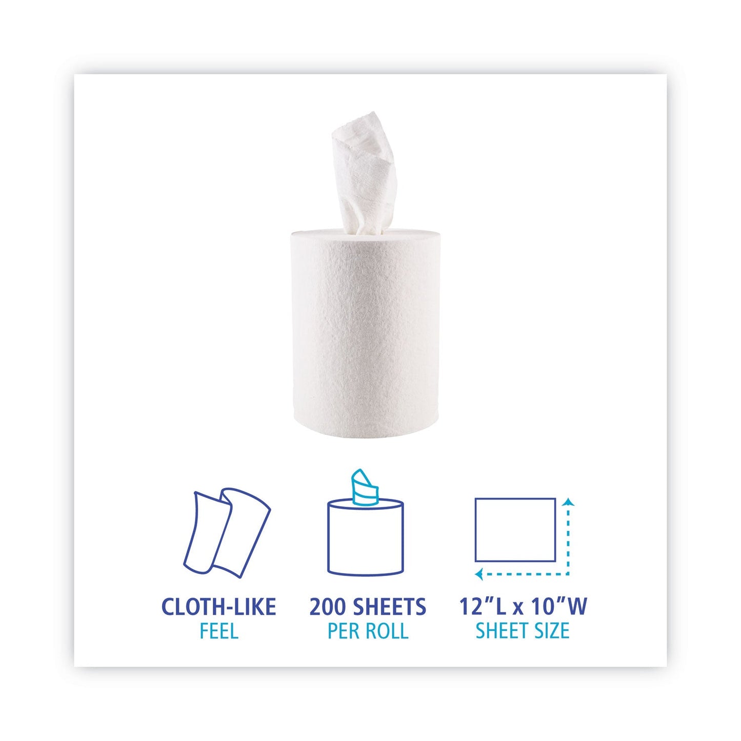Boardwalk DRC Wipers, Centerpull, 10 x 12, White, 200/Carton