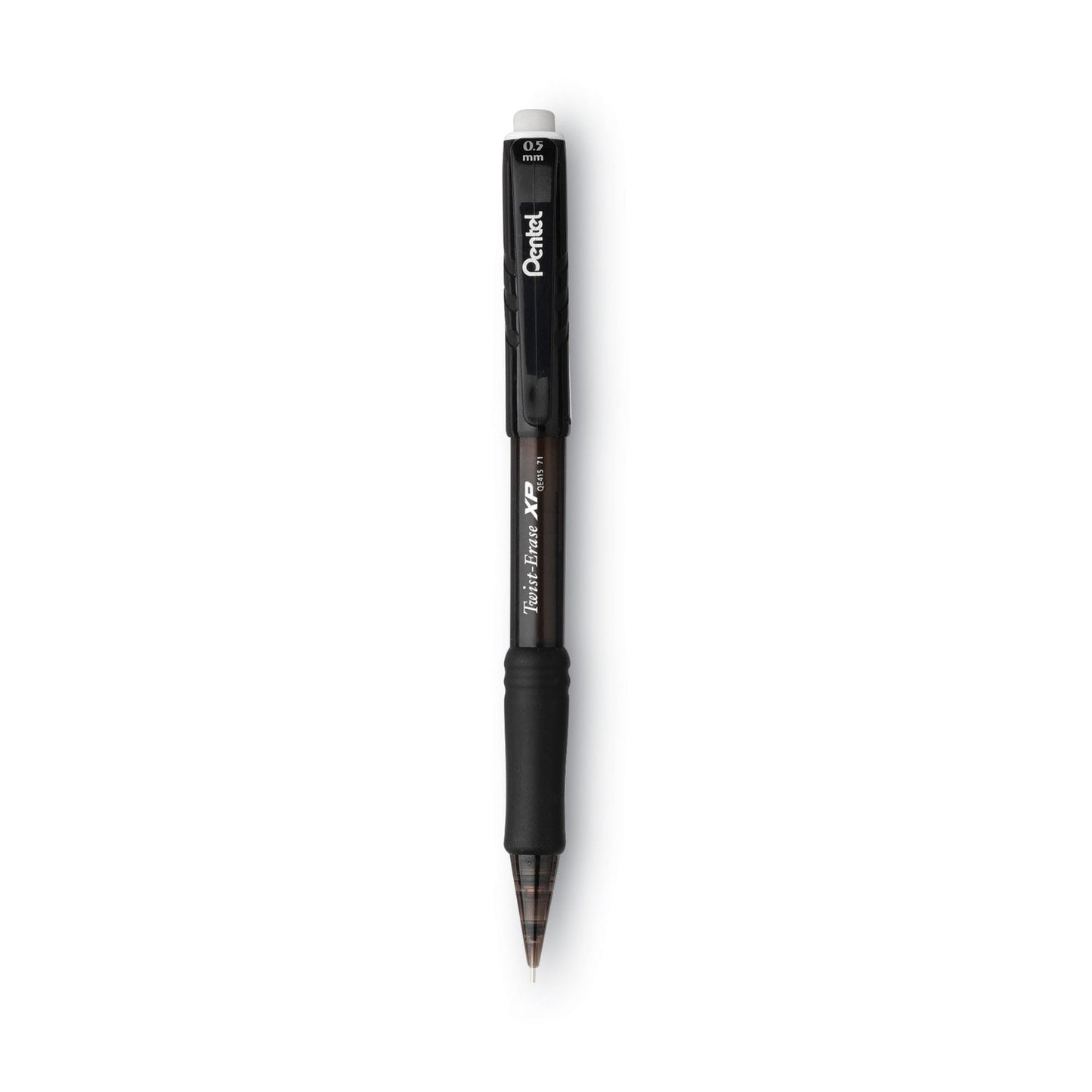 Pentel Twist-Erase EXPRESS Mechanical Pencil, 0.5 mm, HB (#2.5), Black Lead, Black Barrel, Dozen