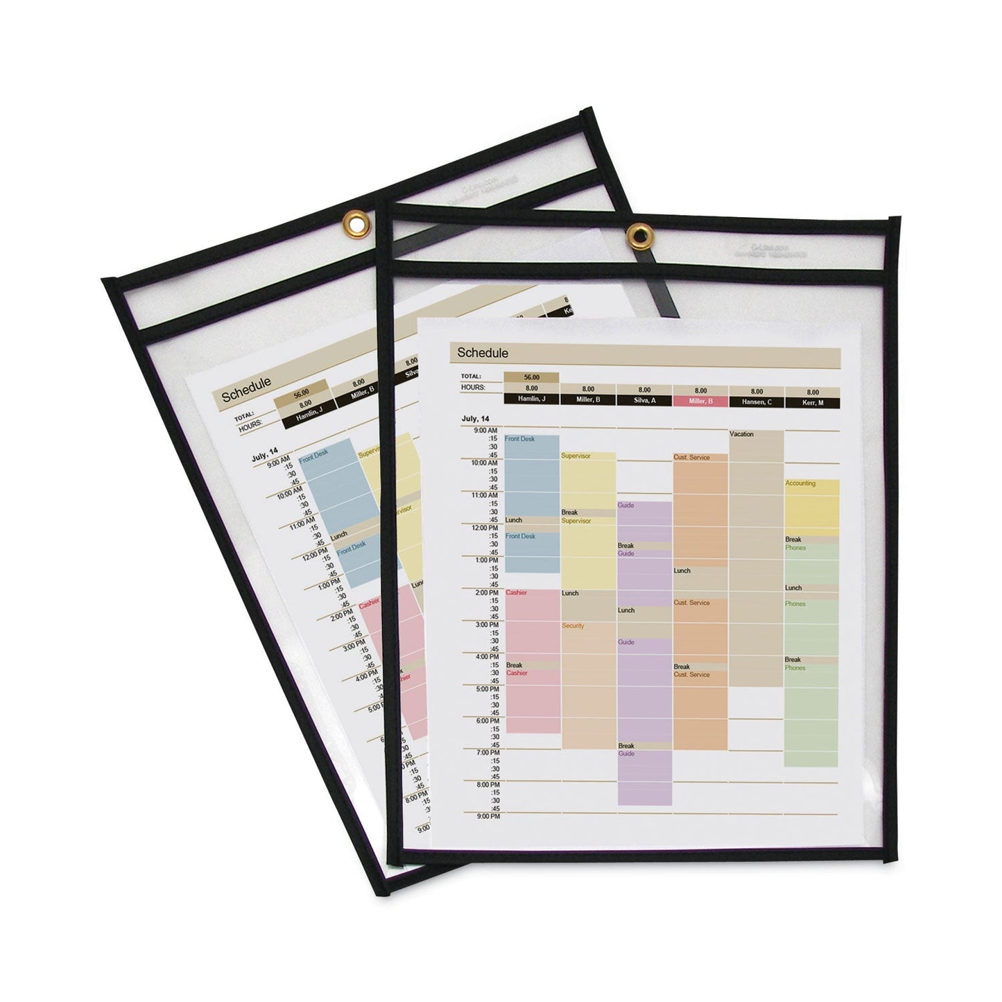C-Line Shop Ticket Holders, Stitched, Both Sides Clear, 75 Sheets, 9 x 12, 25/Box