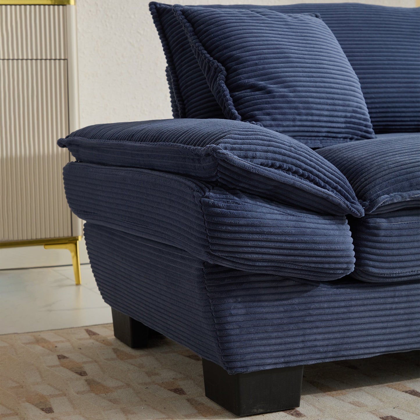 Corduroy Sofa  Couch Loveseat Sofa with Pillows
