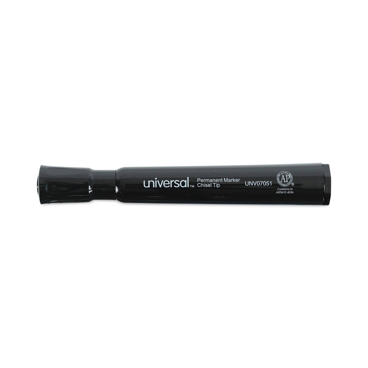 Universal Chisel Tip Permanent Marker, Broad Chisel Tip, Black, Dozen