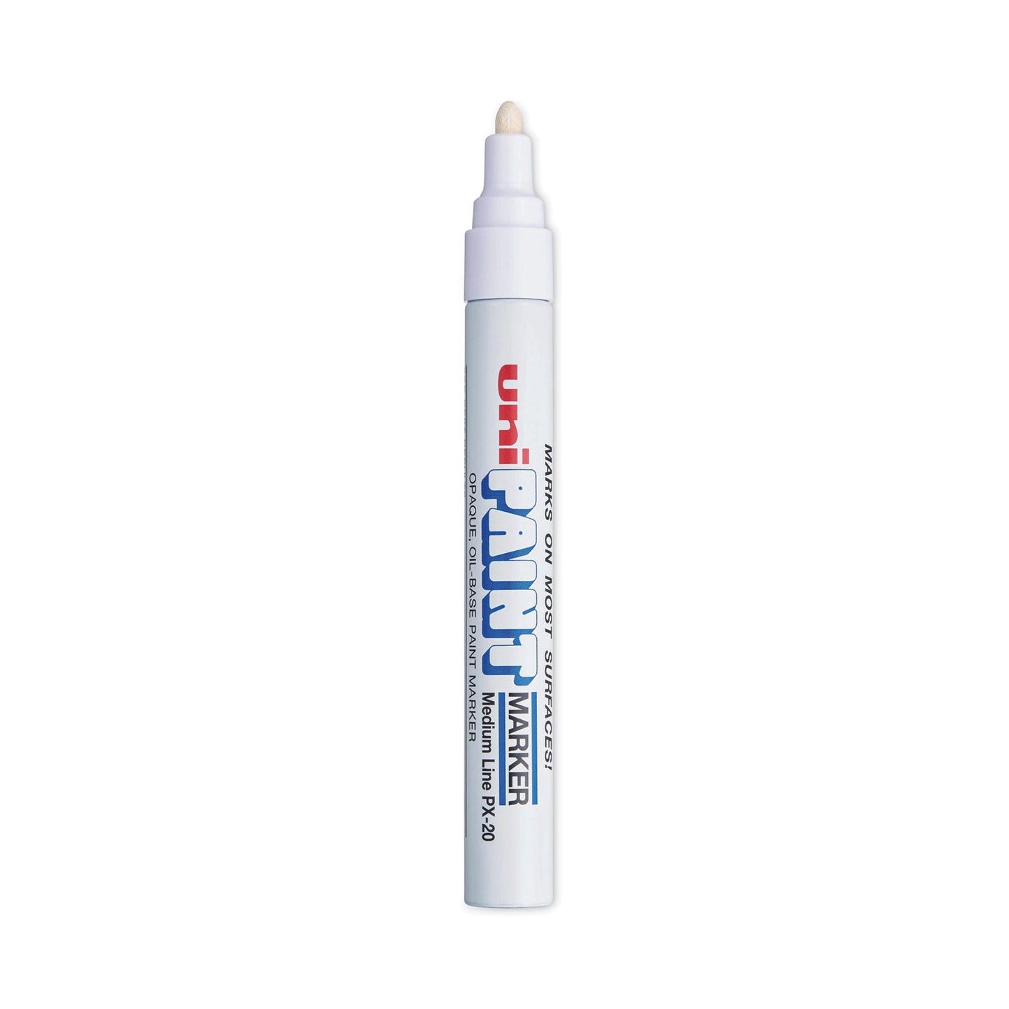 uni Permanent Marker, Medium Bullet Tip, White