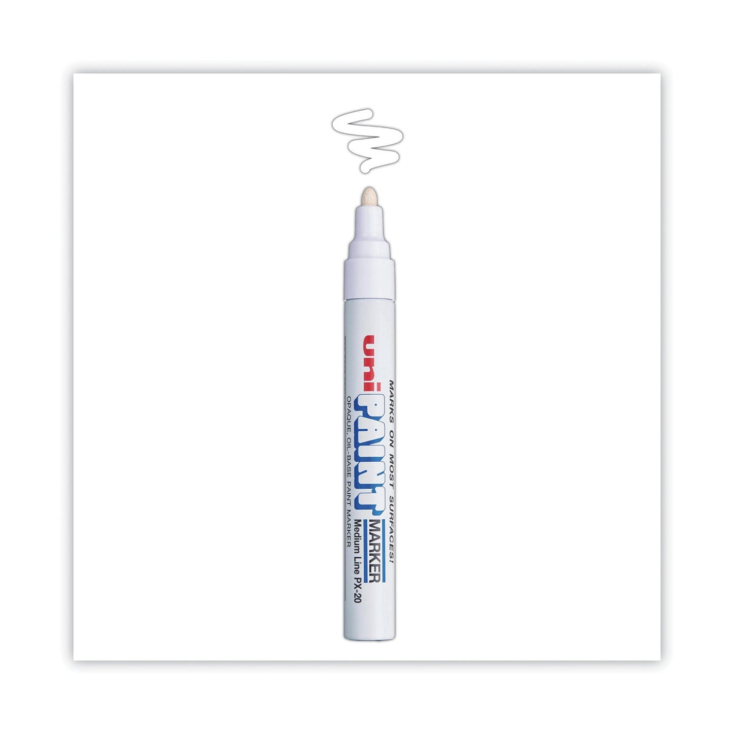uni Permanent Marker, Medium Bullet Tip, White