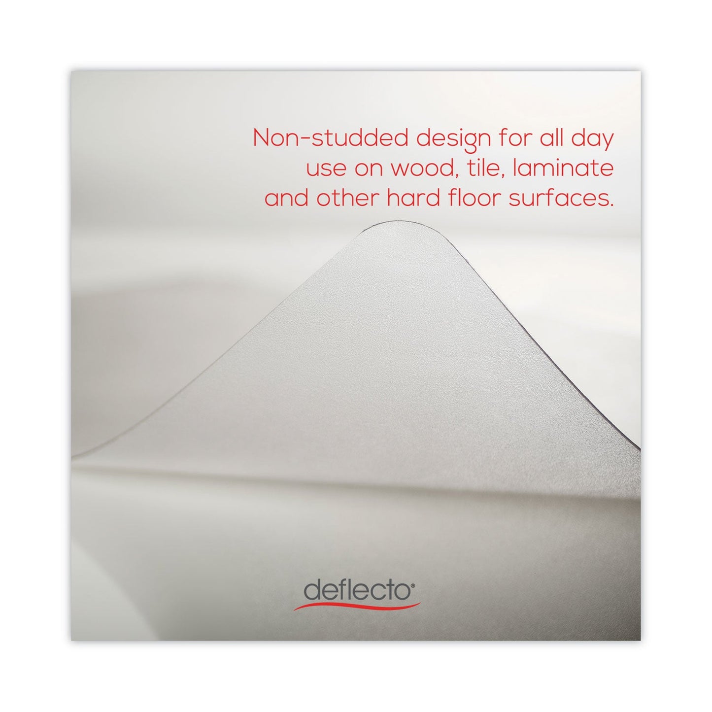 deflecto EconoMat All Day Use Chair Mat for Hard Floors, Lip, 46 x 60, Low Pile, Clear