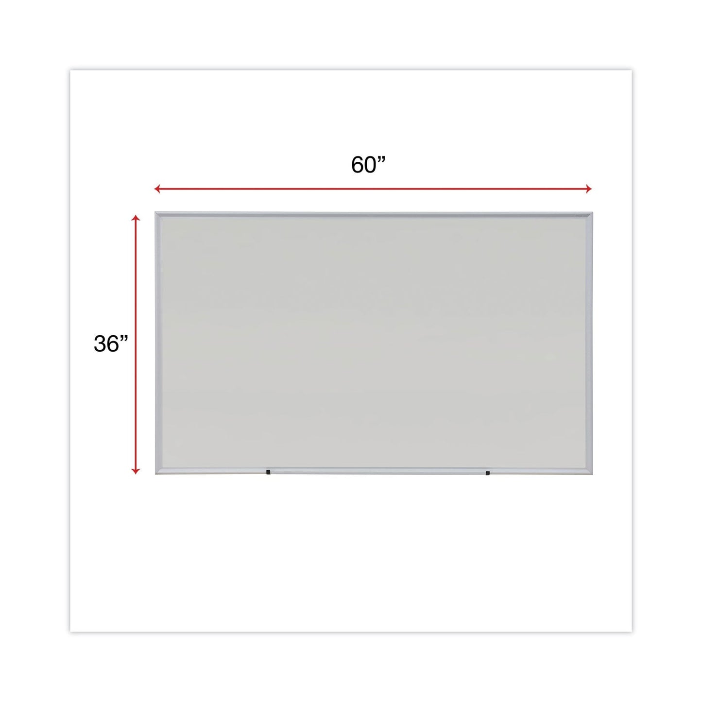 Universal Dry Erase Board, Melamine, 60 x 36, Satin-Finished Aluminum Frame
