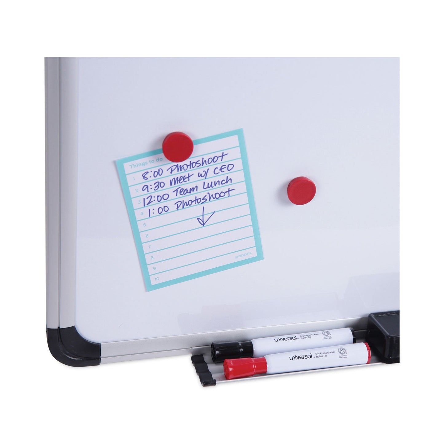Universal Magnetic Steel Dry Erase Board, 72 x 48, White, Aluminum Frame