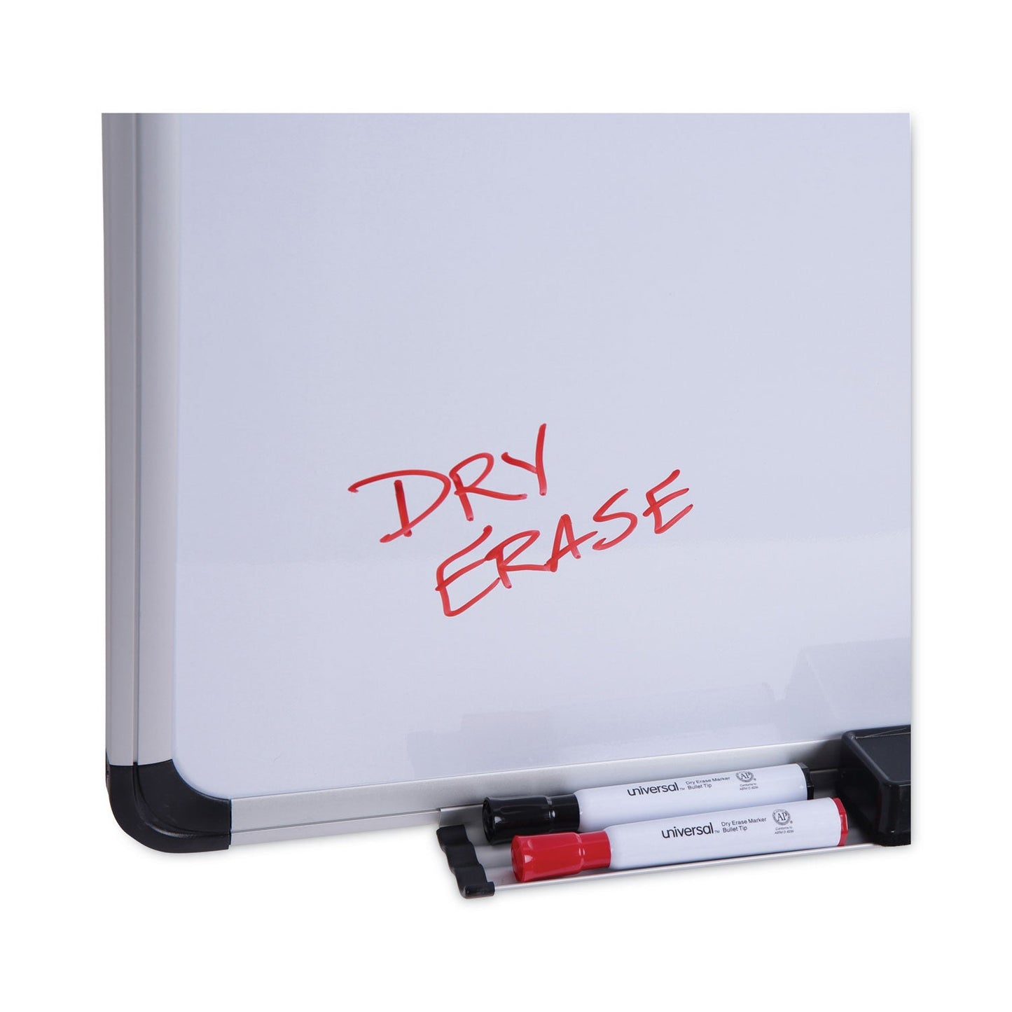 Universal Magnetic Steel Dry Erase Board, 72 x 48, White, Aluminum Frame