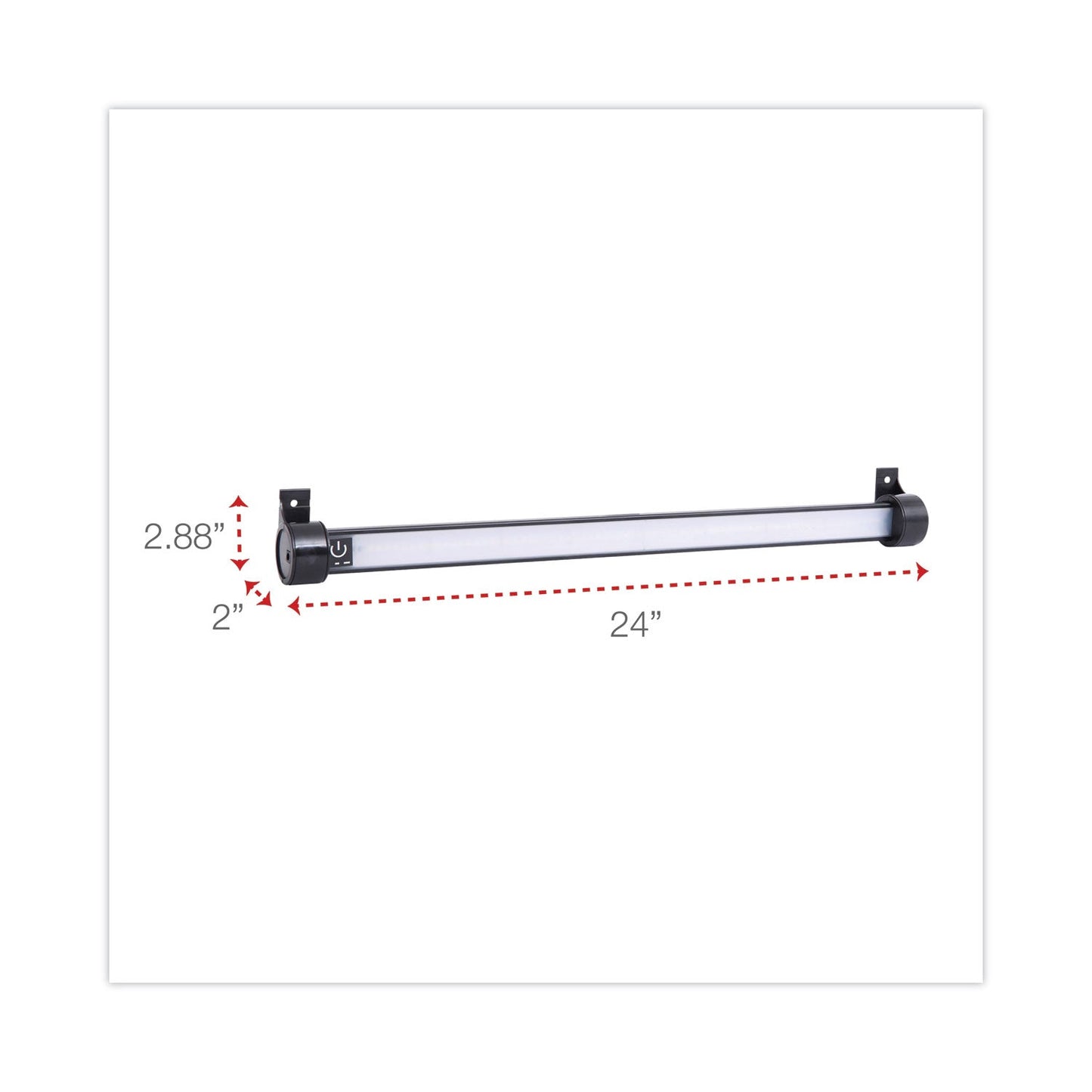 Alera Under Cabinet LED Strip Lamp, 24"w x 2"d x 2.88"h, Black